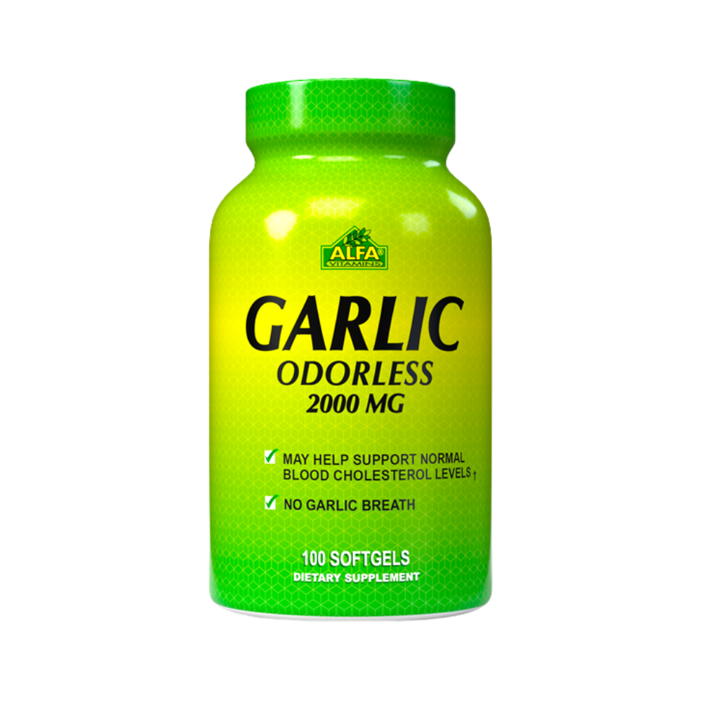 ALFA VITAMINS, Garlic Odorless 2,000mg, 100 Softgel