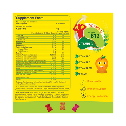 ALFA VITAMINS, Multivitamin Gummy Bears kids, 60 gummies