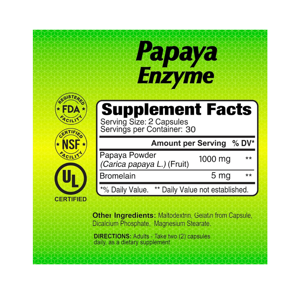 ALFA VITAMINS, Papaya Enzyme, 60 Capsules