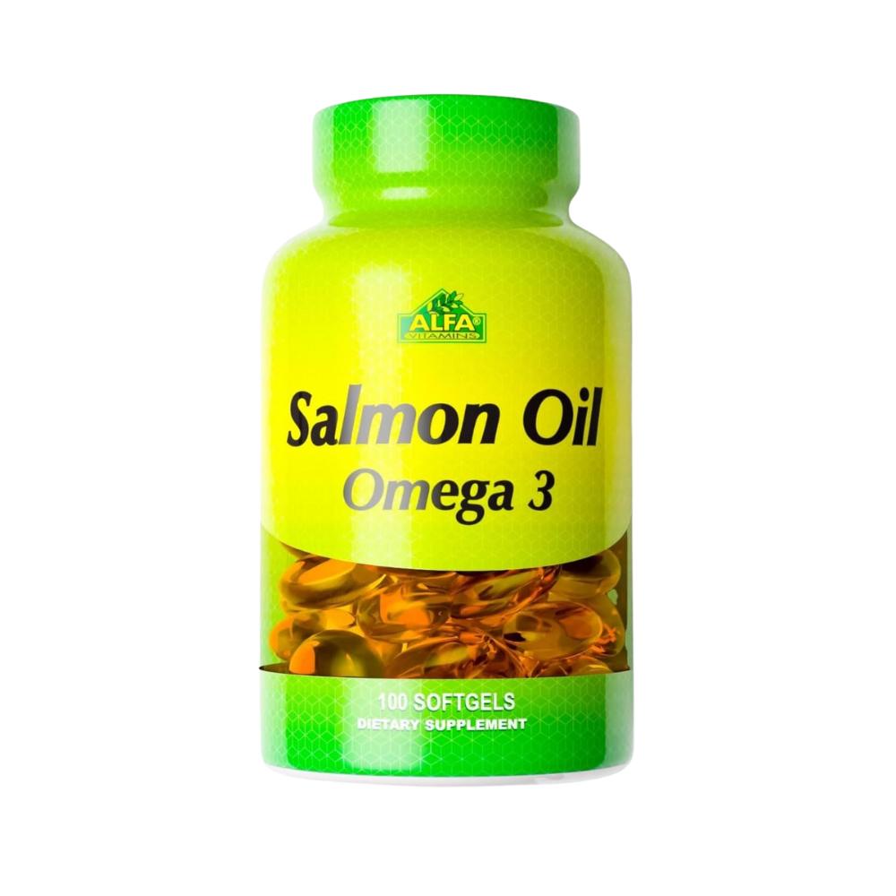 ALFA VITAMINS, Salmon Oil Omega 3 (1000mg per softgel), 100 softgels