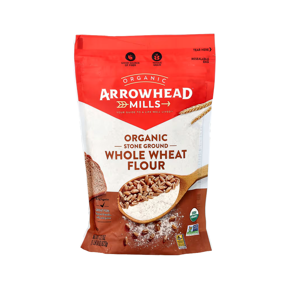Arrowhead Mills, Organic stone ground whole wheat flour, 22 oz, (1LB 6 oz) 623 g