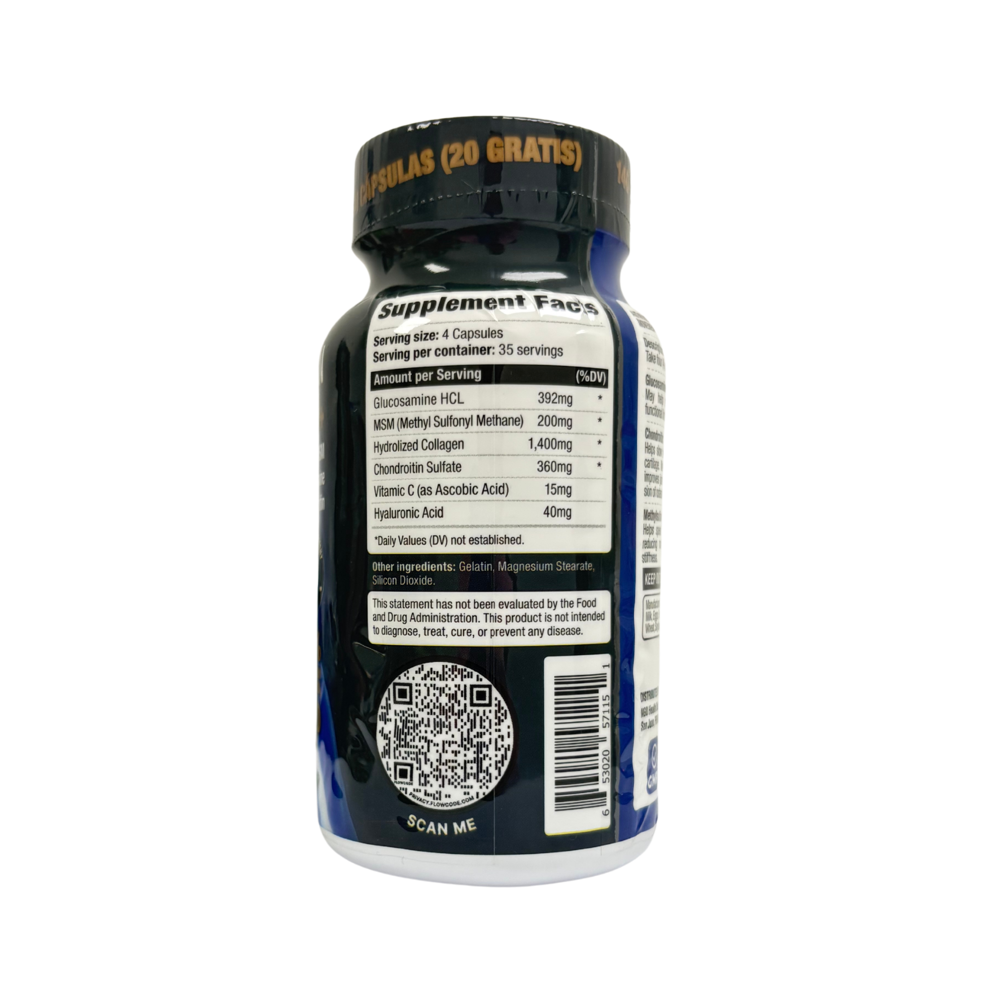 ArthriSolution, Collagen + MSM Glocosamine Chondritin & vitamin C, 140 capsules