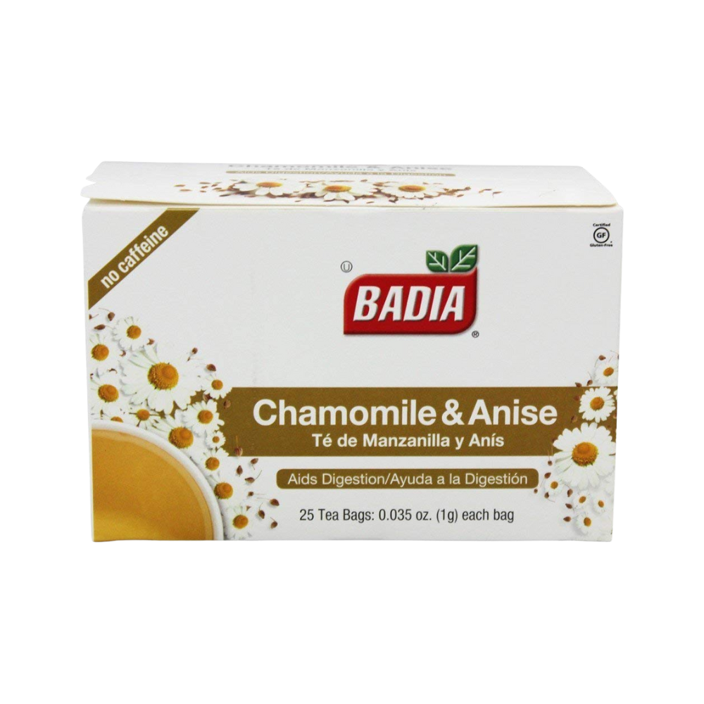 BADIA, Tea Chamomile and Anise, 25 Tea Bags 0.035oz (1g) Each Bag