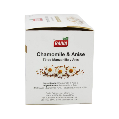 BADIA, Tea Chamomile and Anise, 25 Tea Bags 0.035oz (1g) Each Bag