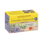 Bigelow, Tea Lavender Chamomile Plus Probiotics Herbal Tea, Caffeine Free with Lavender Chamomile, 18 Count