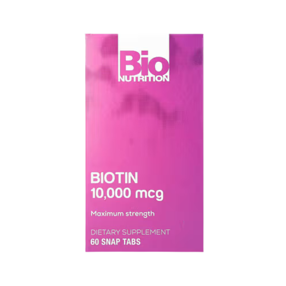 Bio Nutrition, Biotin, Maximum Strength 10,000 mcg, 60 Snap Tabs