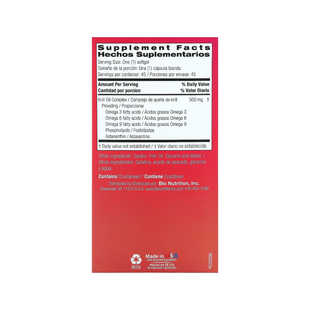 Bio Nutrition, Krill Oil Complex (500mg per softgel), 45 Softgels