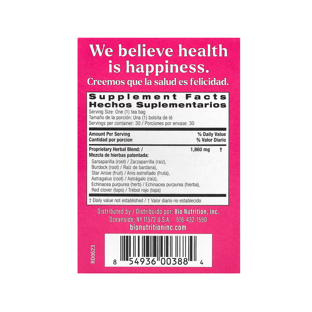 Bio Nutrition, Lymph Support Tea, Caffeine Free, 30 Tea Bags, 2 oz (56 g)