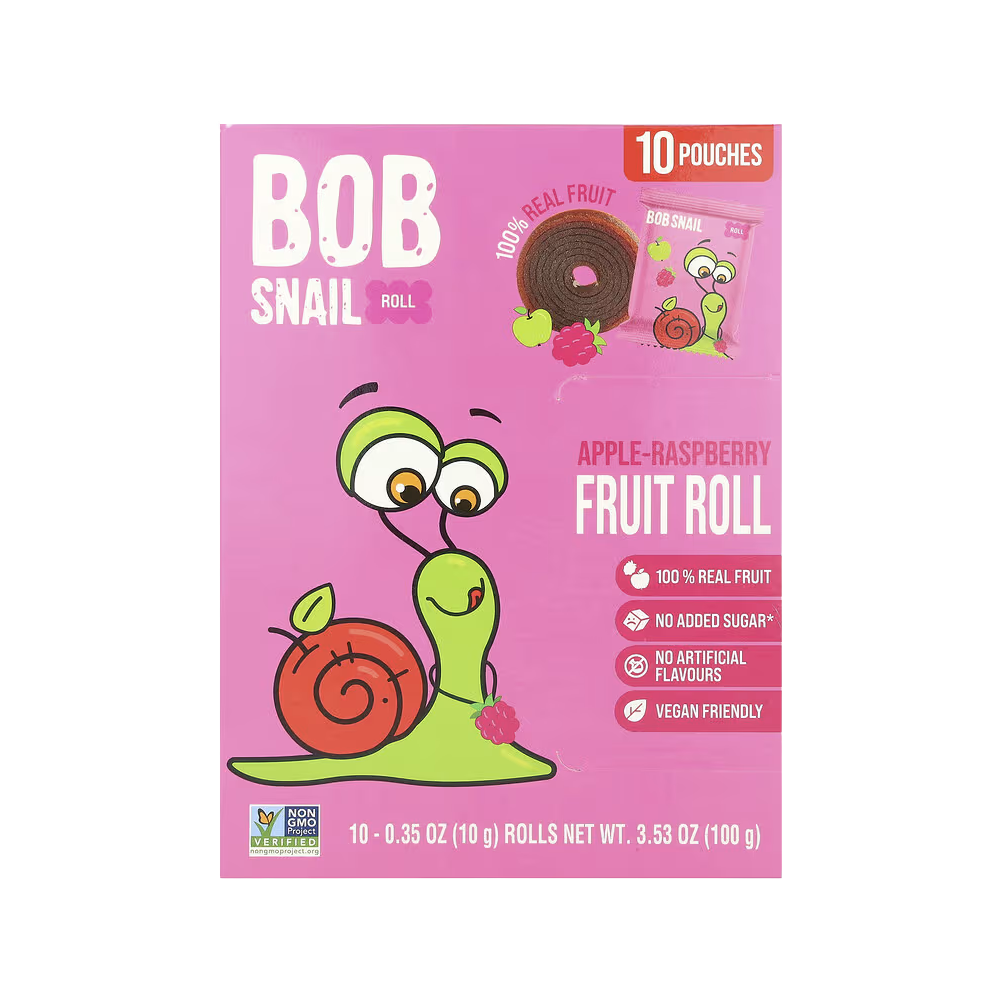 Bob Snail, Fruit Roll, Apple-Raspberry, 10 Pouches, 0.35 oz (10 g) Each
