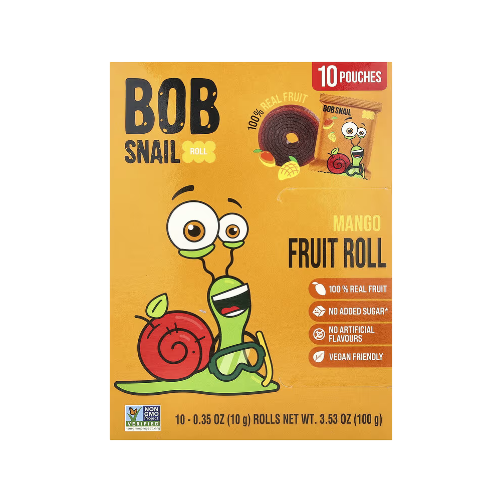 Bob Snail, Fruit Roll, Mango, 10 Pouches, 0.35 oz (10 g) Each