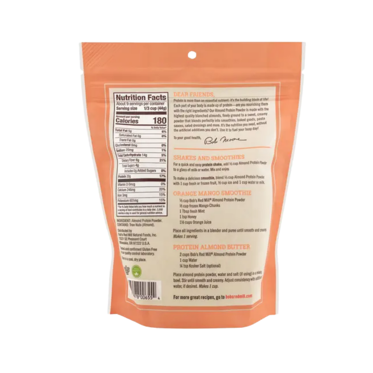 Bob’s Red Mill, Almond Protein powder, 14oz (397g)