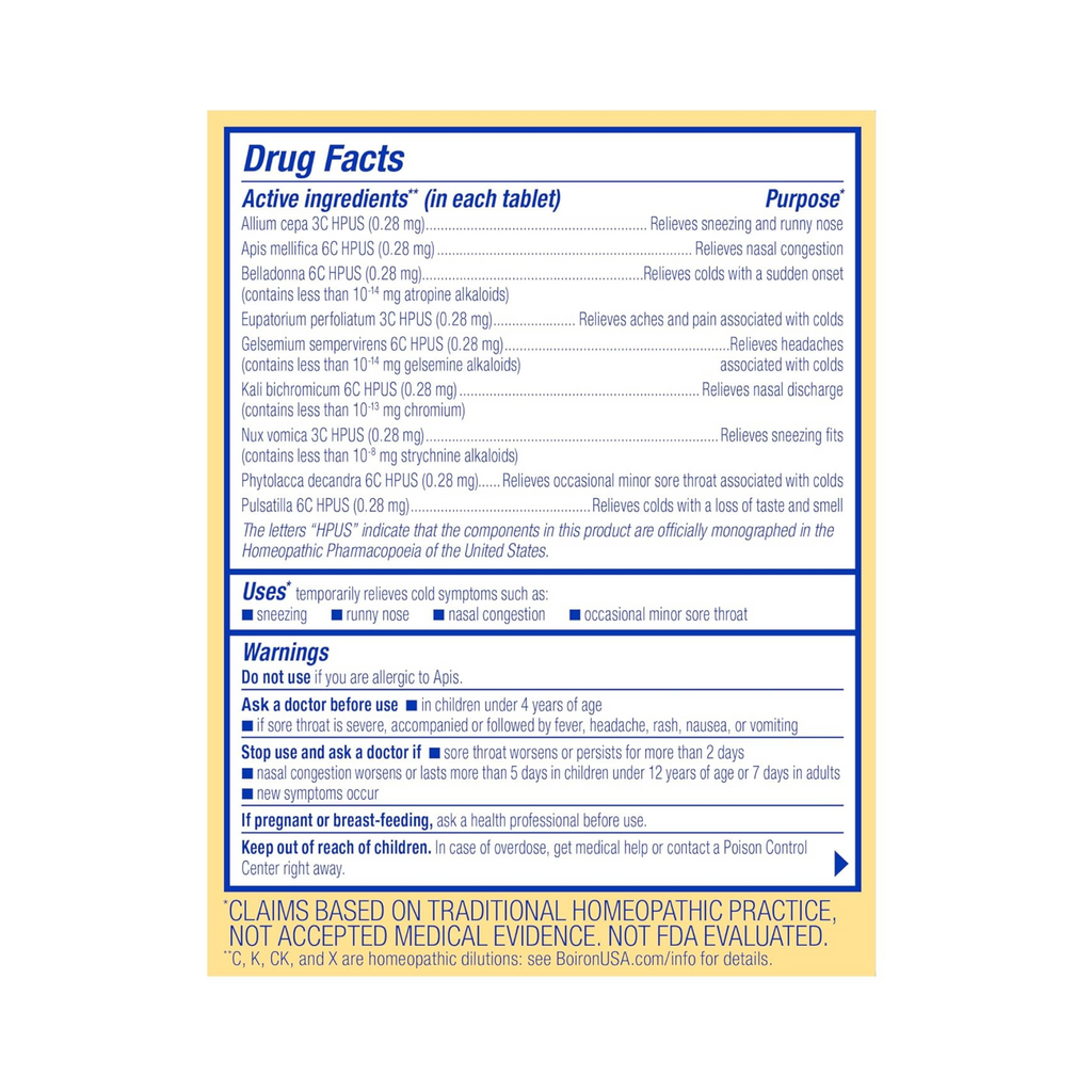 Boiron, Cold Calm, 60 melt away tablets