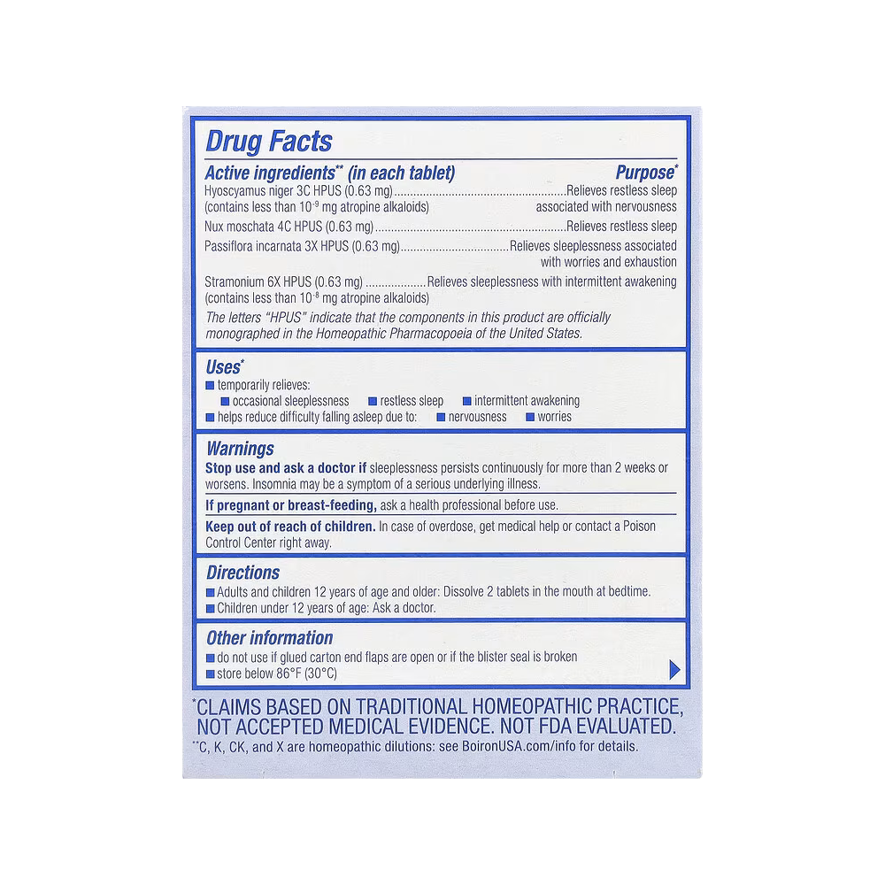 Boiron, SleepCalm®, Unflavored, 60 Meltaway Tablets