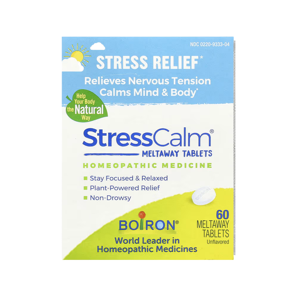 Boiron, StressCalm®, Unflavored, 60 Meltaway Tablets