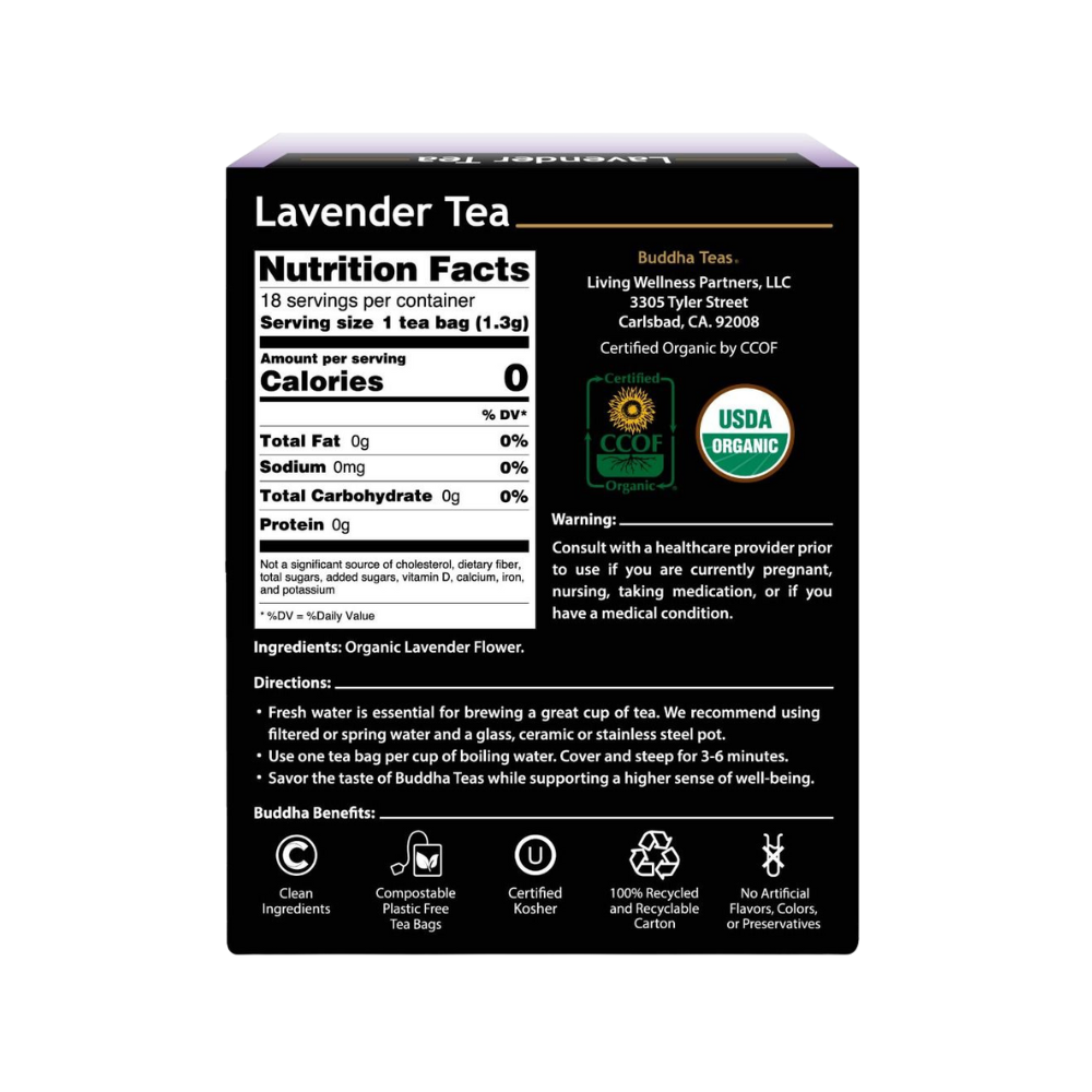 Buddha Teas, Lavander, 18 Tea Bags 0.95 oz (27 g)