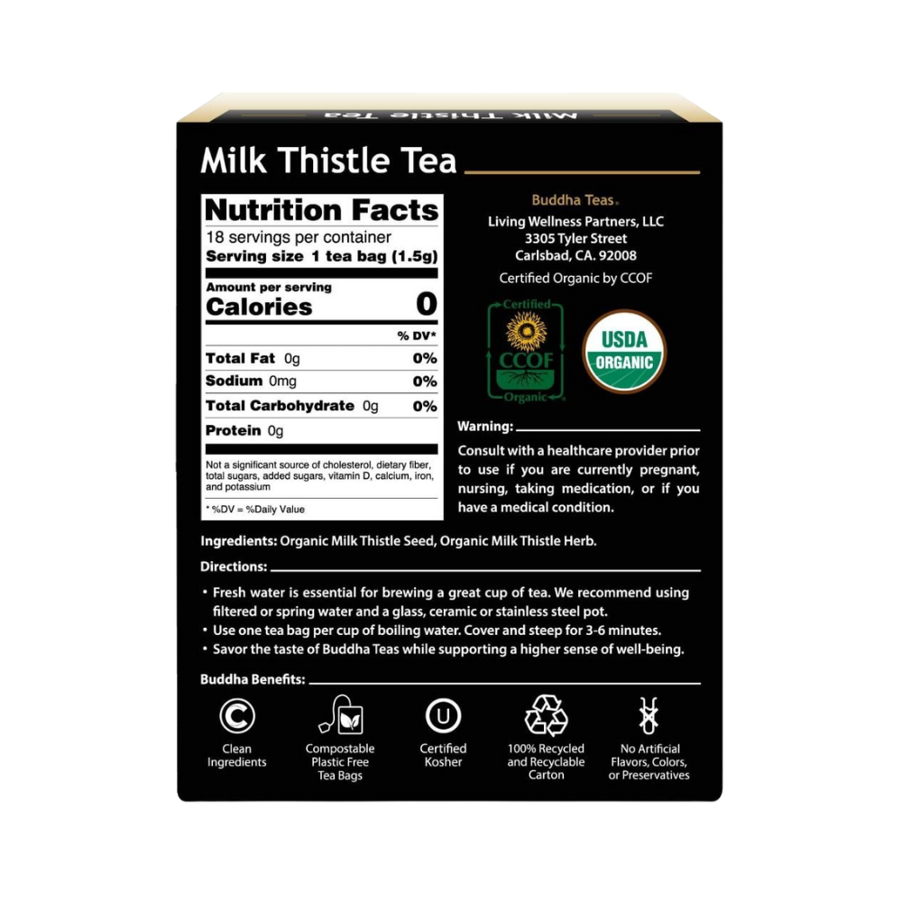 Buddha Teas, Milk Thistle Tea, 18 Tea Bags 0.95 oz (27 g)