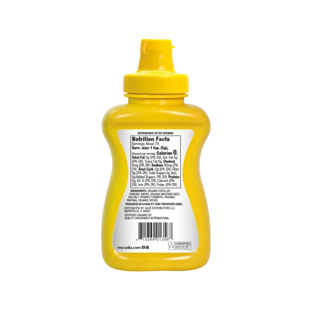 Cadia Organic, Classic Yellow Mustard, 14oz (396g)