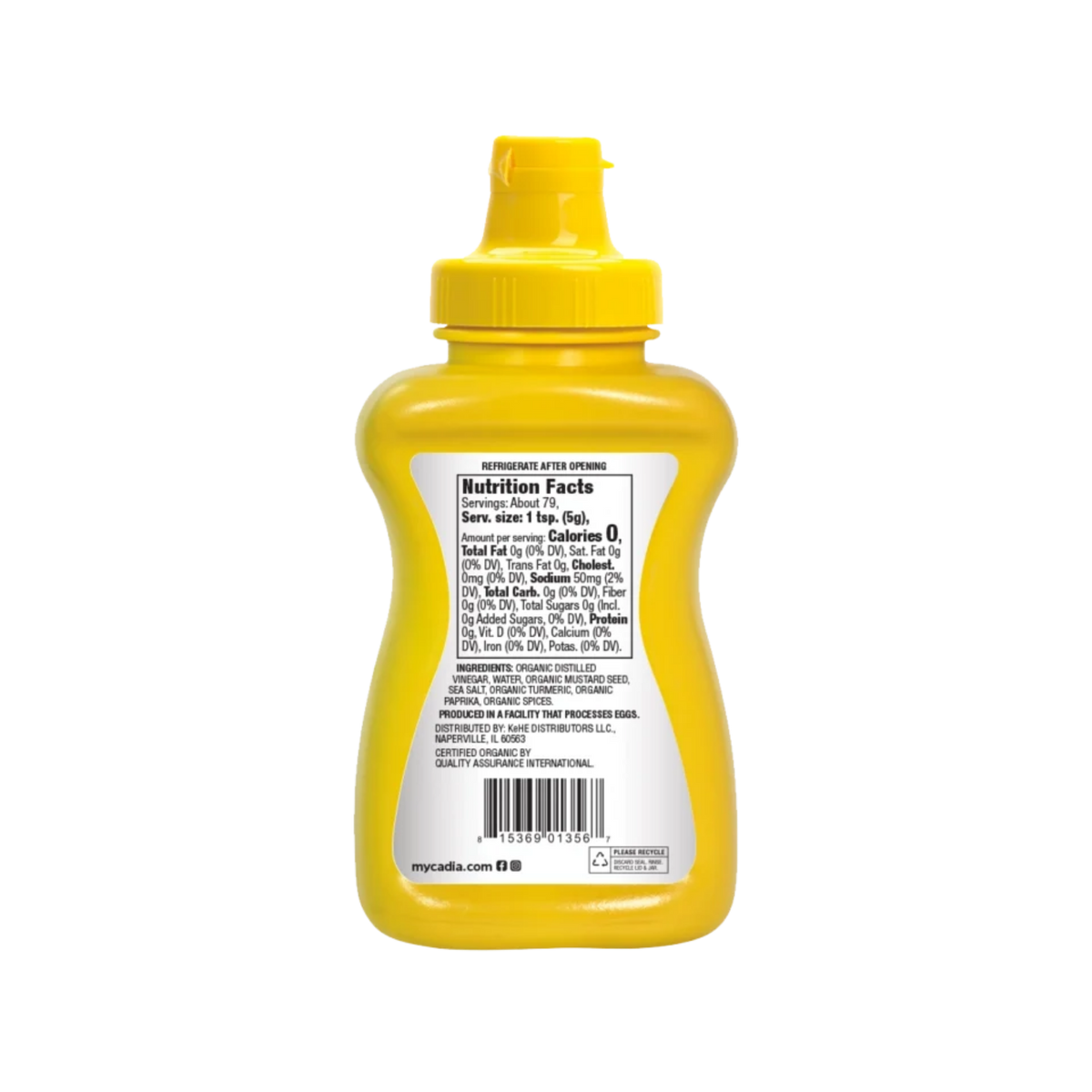 Cadia Organic, Classic Yellow Mustard, 14oz (396g)