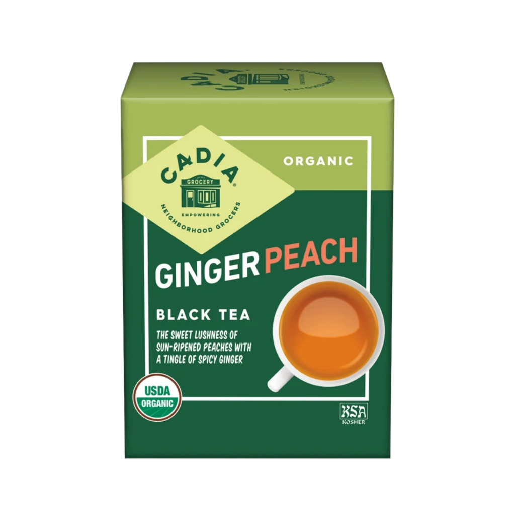Cadia Organic, Ginger Peach Black Tea, 16 Tea Bags, 0.98oz (28g)