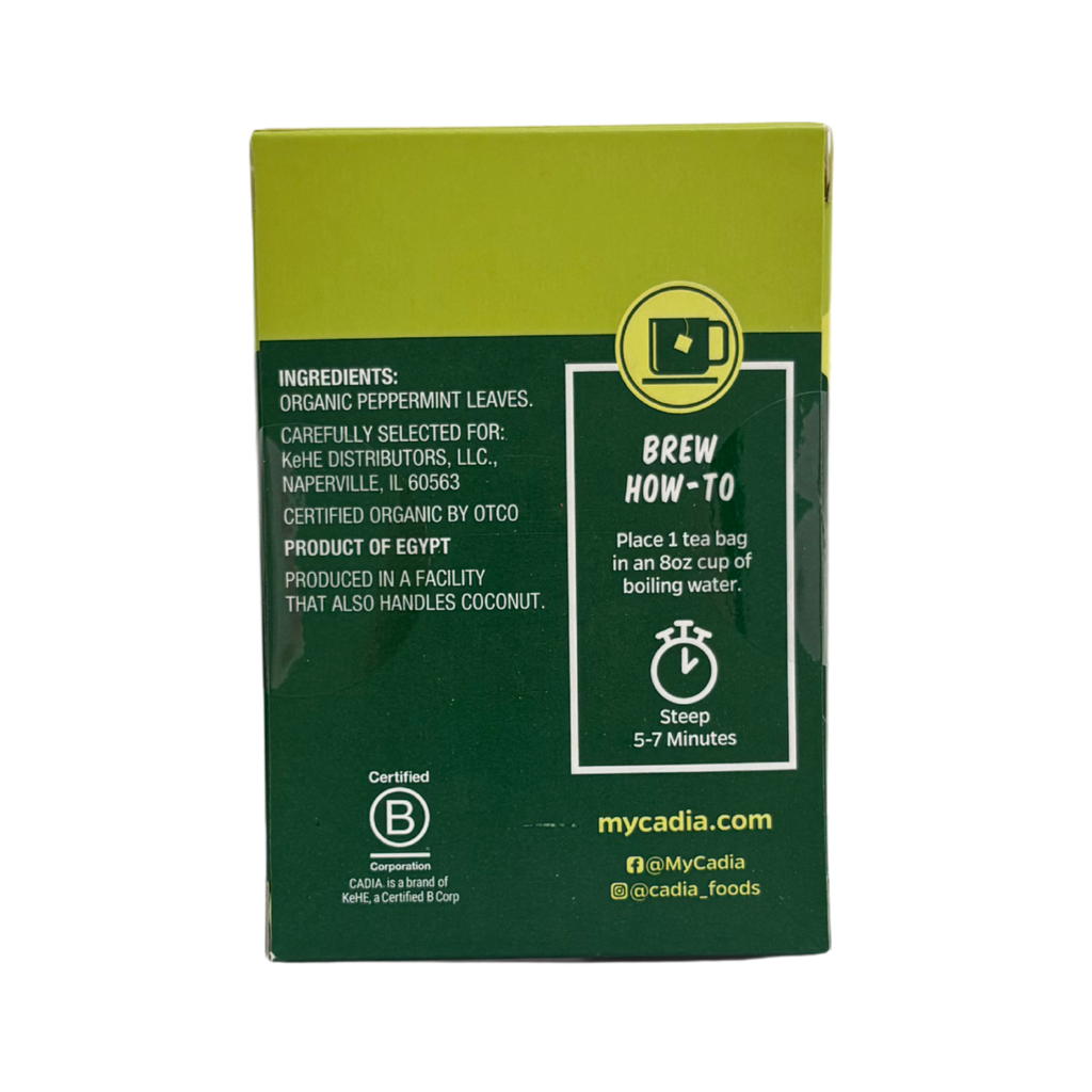 Cadia Organic, Peppermint, 16 Tea Bags, 0.98oz (28g)