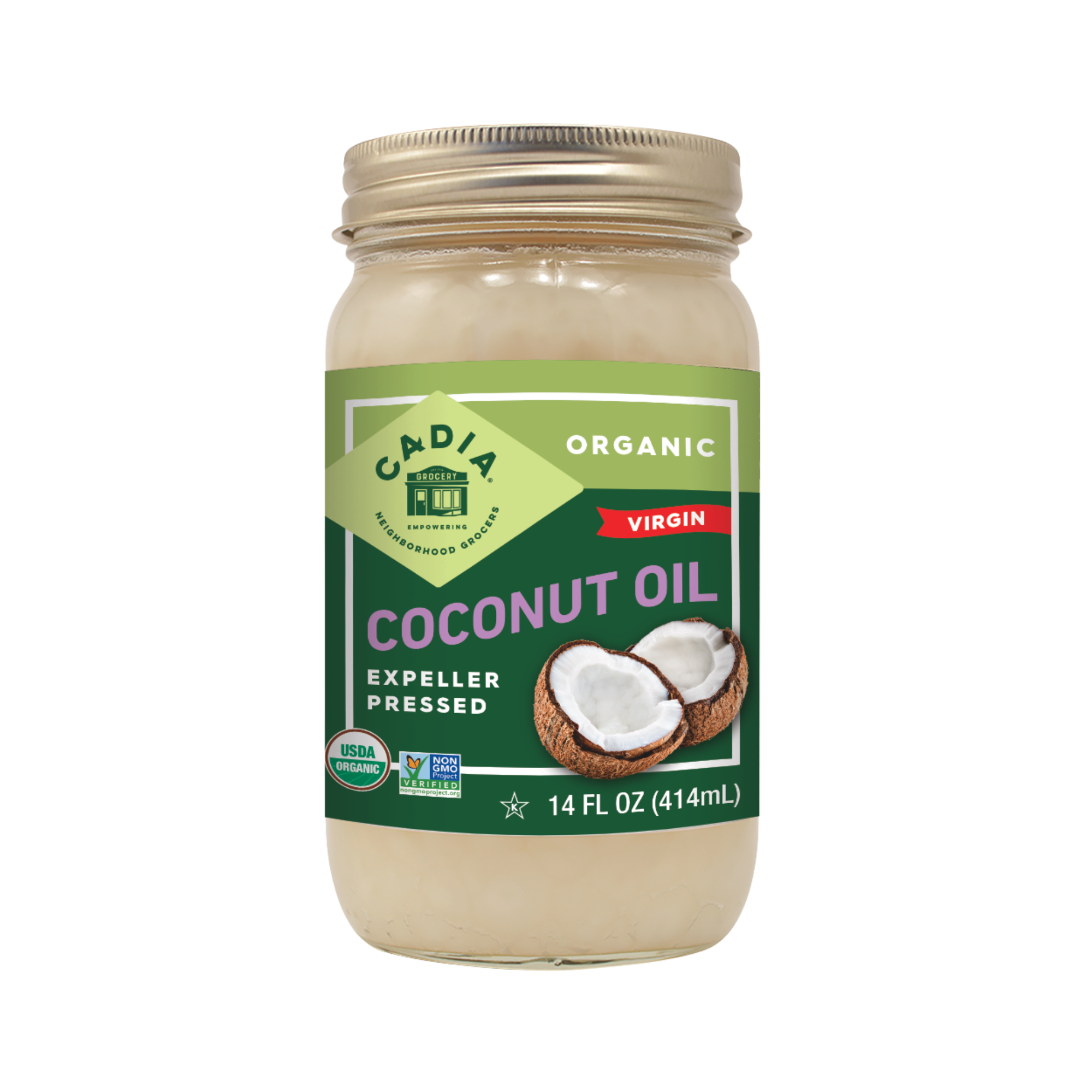 Cadia, Organic virgin coconut oil, expeller pressed, 14fl oz
