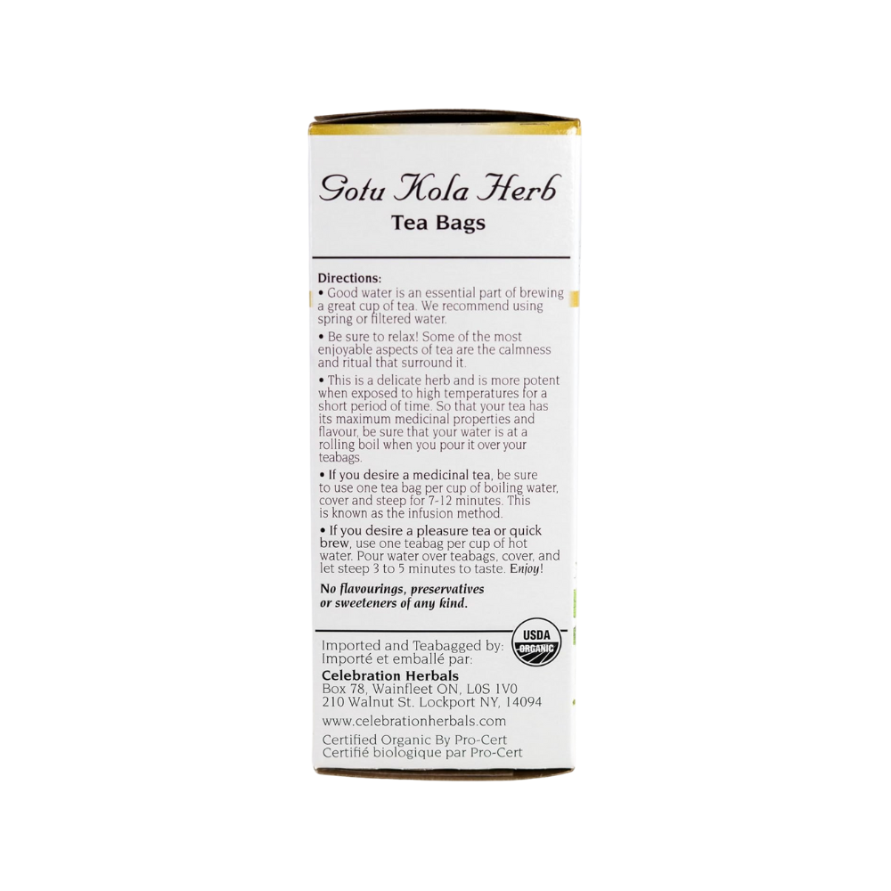 Celebration Herbals, Gotu kola herb, 24 Teabags 1.26oz (36g)