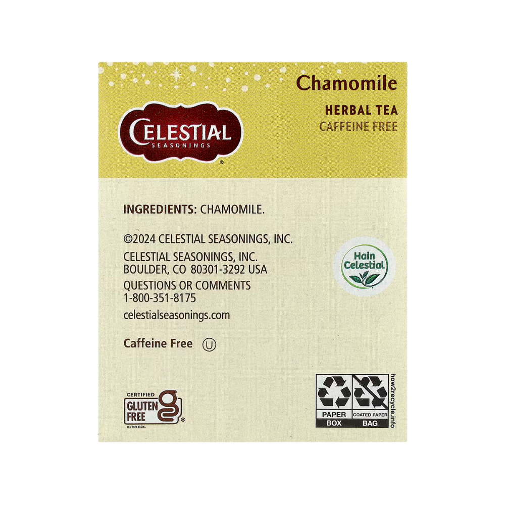 Celestial Seasonings, Herbal Tea, Chamomile, Caffeine Free, 20 Tea Bags, 0.9 oz (25 g)