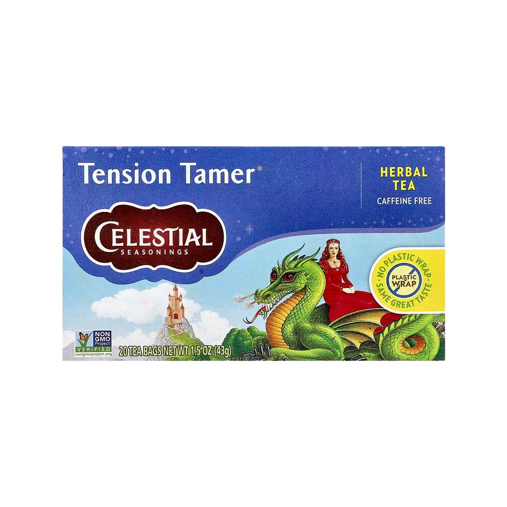 Celestial Seasonings, Herbal Tea, Tension Tamer, Caffeine Free, 20 Tea Bags, 1.5 oz (43 g)