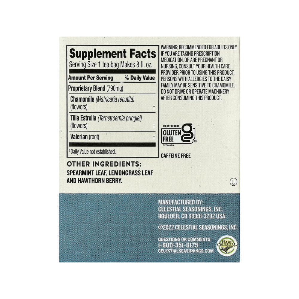 Celestial Seasonings, Wellness Tea, Sleepytime Extra, Caffeine Free, 20 Tea Bags, 1.2 oz (35 g)