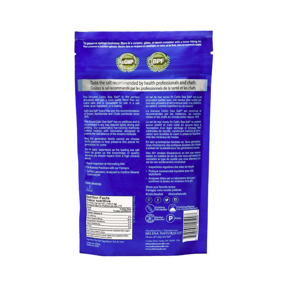 Celtic Sea Salt, Fine Ground, Vital Mineral Blend, 1\2lb (227g)