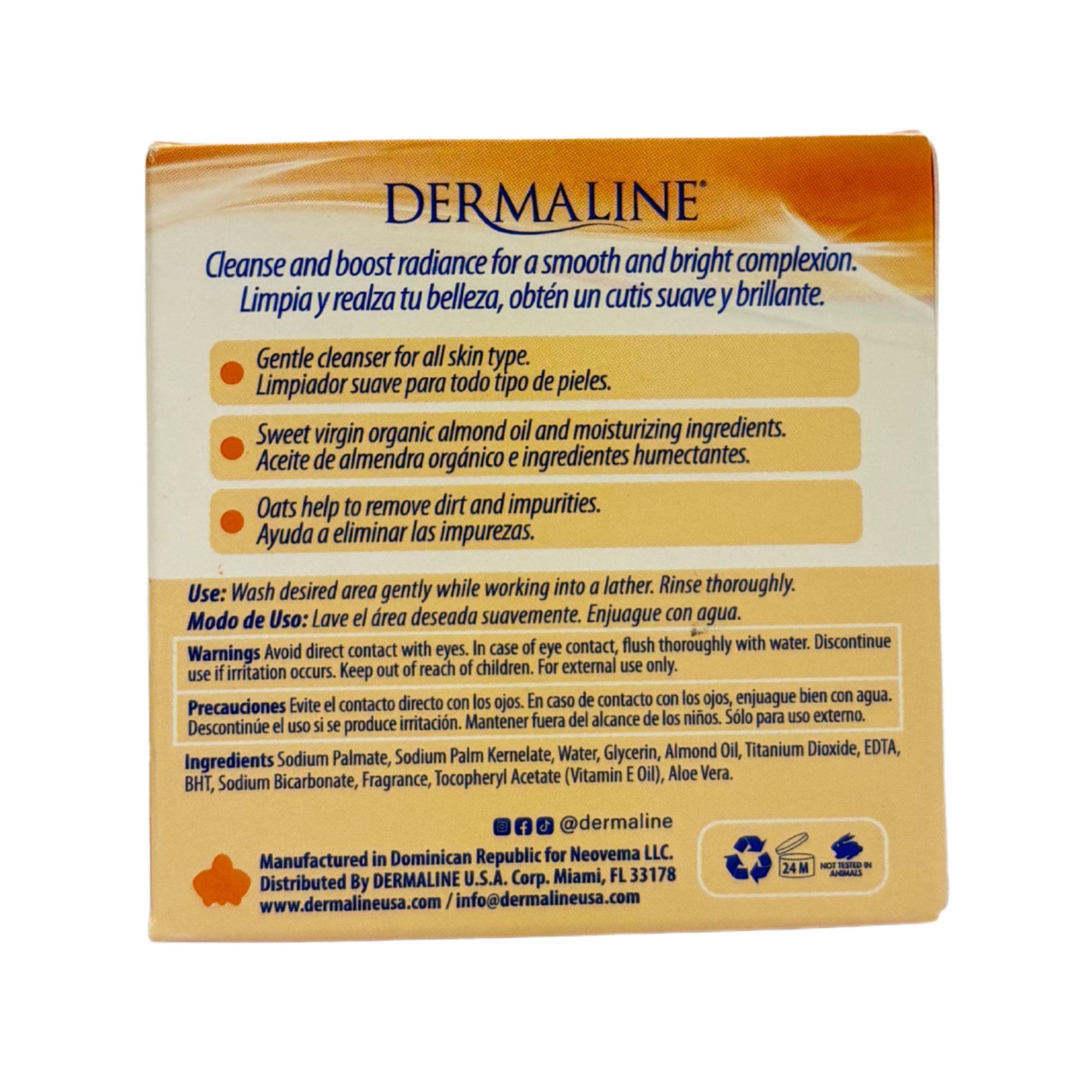 Dermaline, Almond & Oatmeal Soap 2.8oz