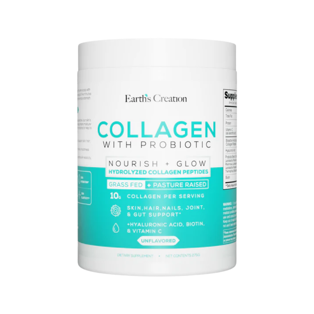 Earth Creation, Collagen With Probiotics, Powder, unflavored (227g)