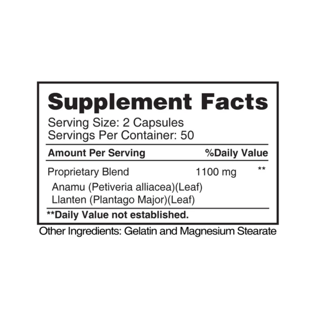 Earth's Creation, Anamu Llanten, 1100mg, 100 capsules