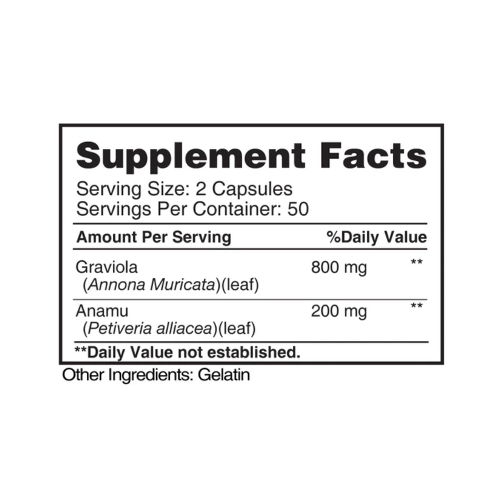 Earth's Creation, Graviola Anamu, 1000mg, 100 Capsules