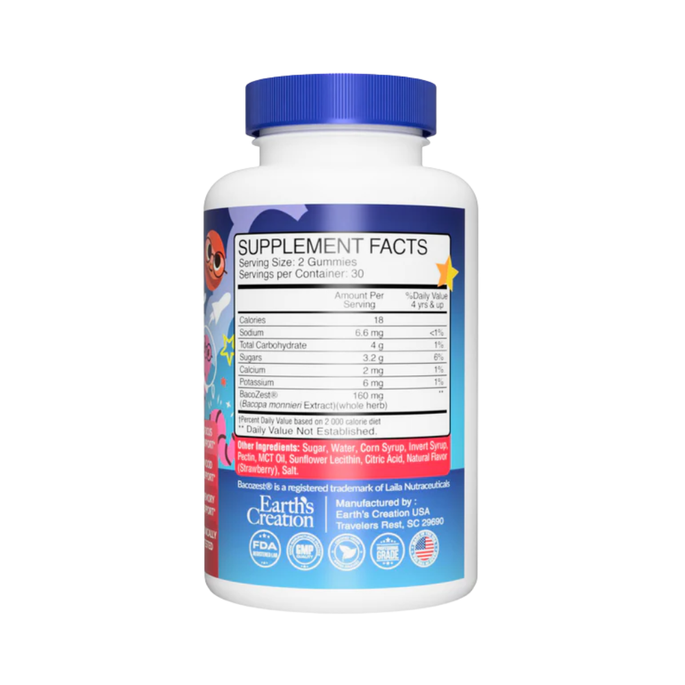 Earth's Creation, Kids Super Focus Bacopa, 60 gummies