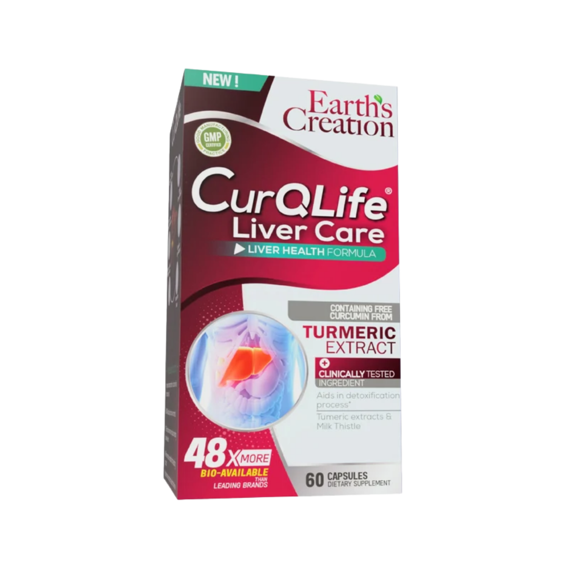 Earth’s Creation, Liver Care with CurQLife, 60 capsules