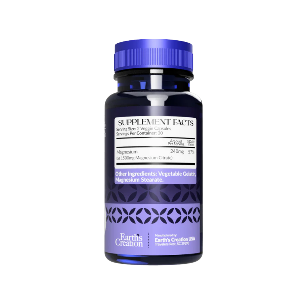 Earth’s Creation, Magnesium citrate, 60 capsules