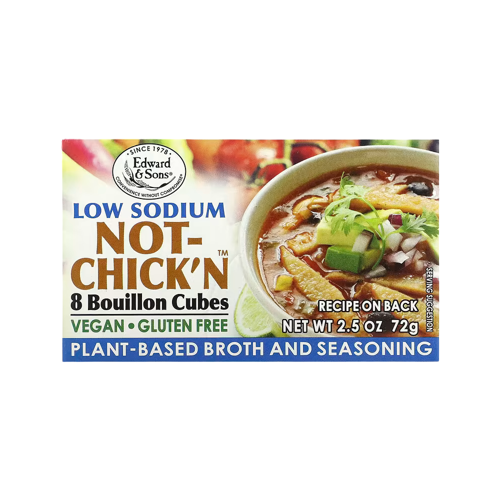 Edward & Sons, Not-Chick'n Bouillon Cubes, Low Sodium, 8 Cubes, 2.5 oz (72 g)