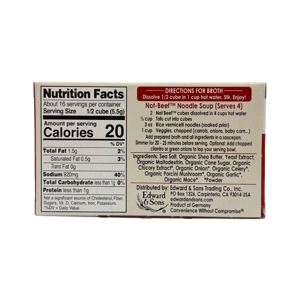 Edward & Sons, Not Beef, Bouillon Cubes, 8 Cubes, 3.1 oz (88g)