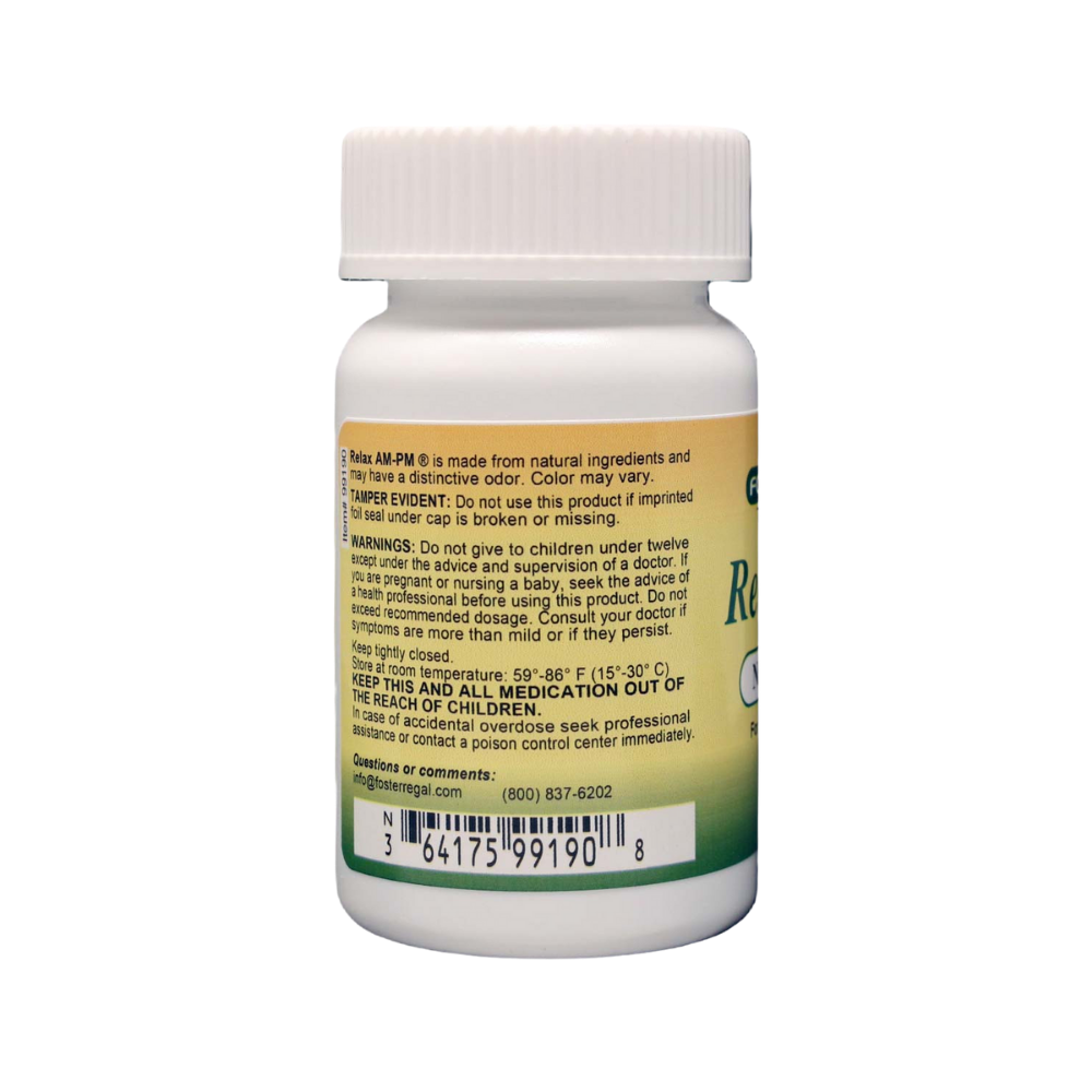 Foster Regal, Relax AM/PM, Natural Relaxant, 60 Tablets