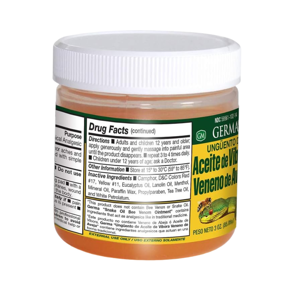 Germa Snake Oil and Bee Venom, Analgesic Ointment, 3oz