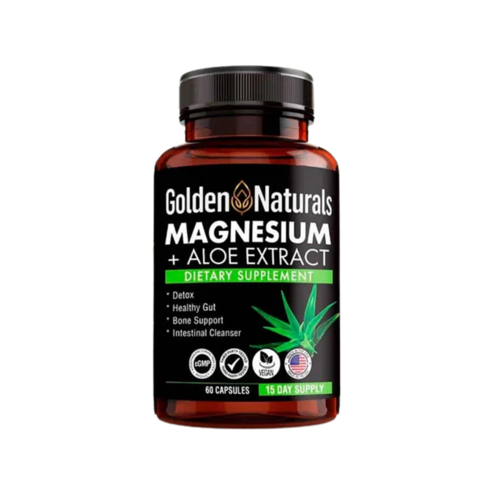 Golden Naturals, Magnesium + Aloe Extract, 60 Capsules