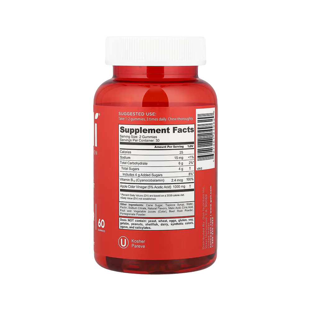 Goli Nutrition, Apple Cider Vinegar Gummies, 60 Gummies