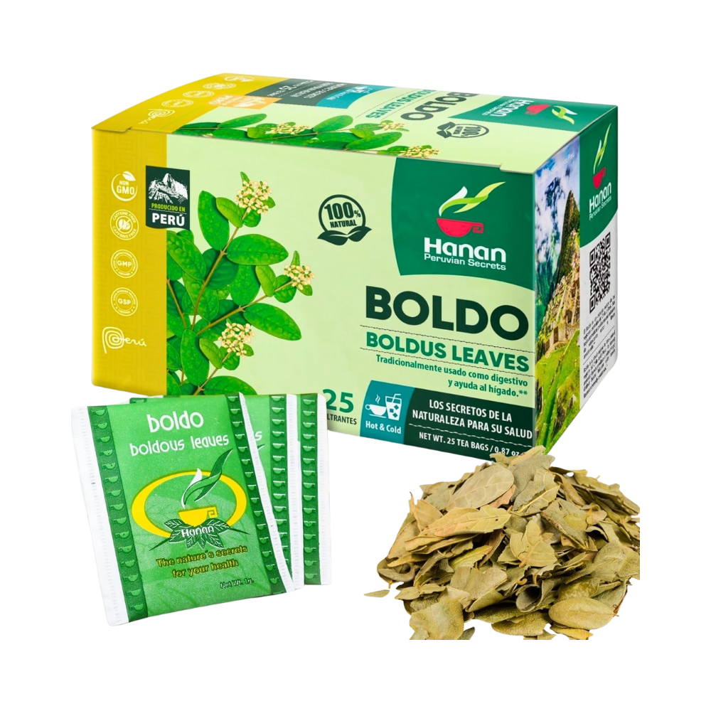 Hanan Peruvian Secrets, Boldo Boldus Leaves, 25 Tea Bags/0.87oz