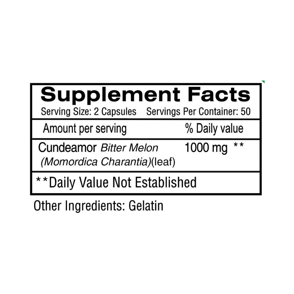 Herbacure, Cundeamor (Bitter Melon 500mg), 100 Capsules