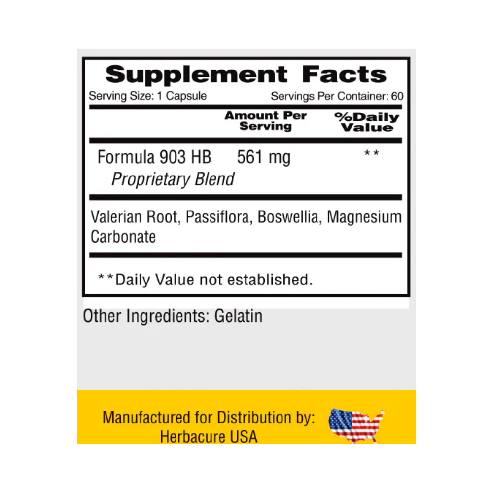 Herbacure, Formula 903-HB, 60 Capsules