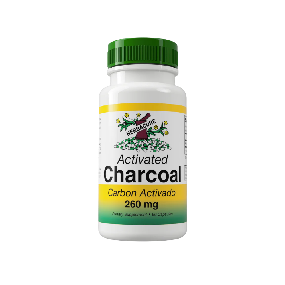 Herbacure, Natural Activated Charcoal (Carbon activado), 260mg, 60 Capsules