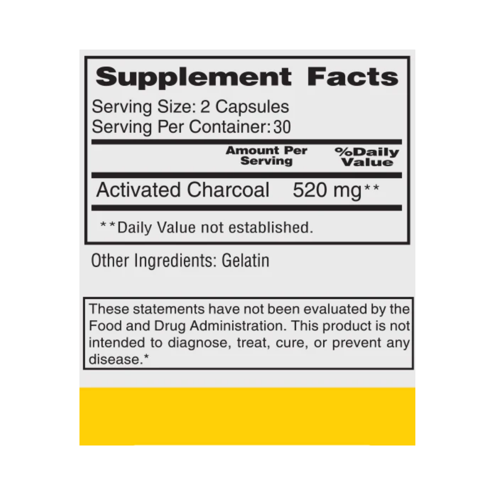 Herbacure, Natural Activated Charcoal (Carbon activado), 260mg, 60 Capsules