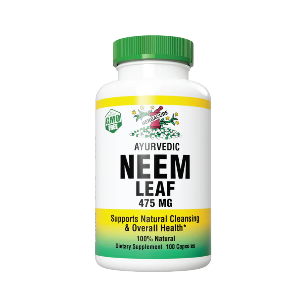 Herbacure, Neem Leaf 475mg, 100 capsules