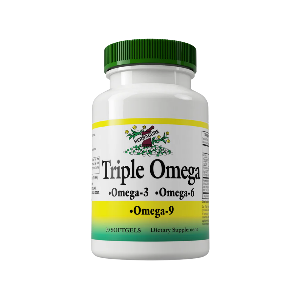 Herbacure, Triple Omega 3,6,9, 1000mg, 90 soft gel